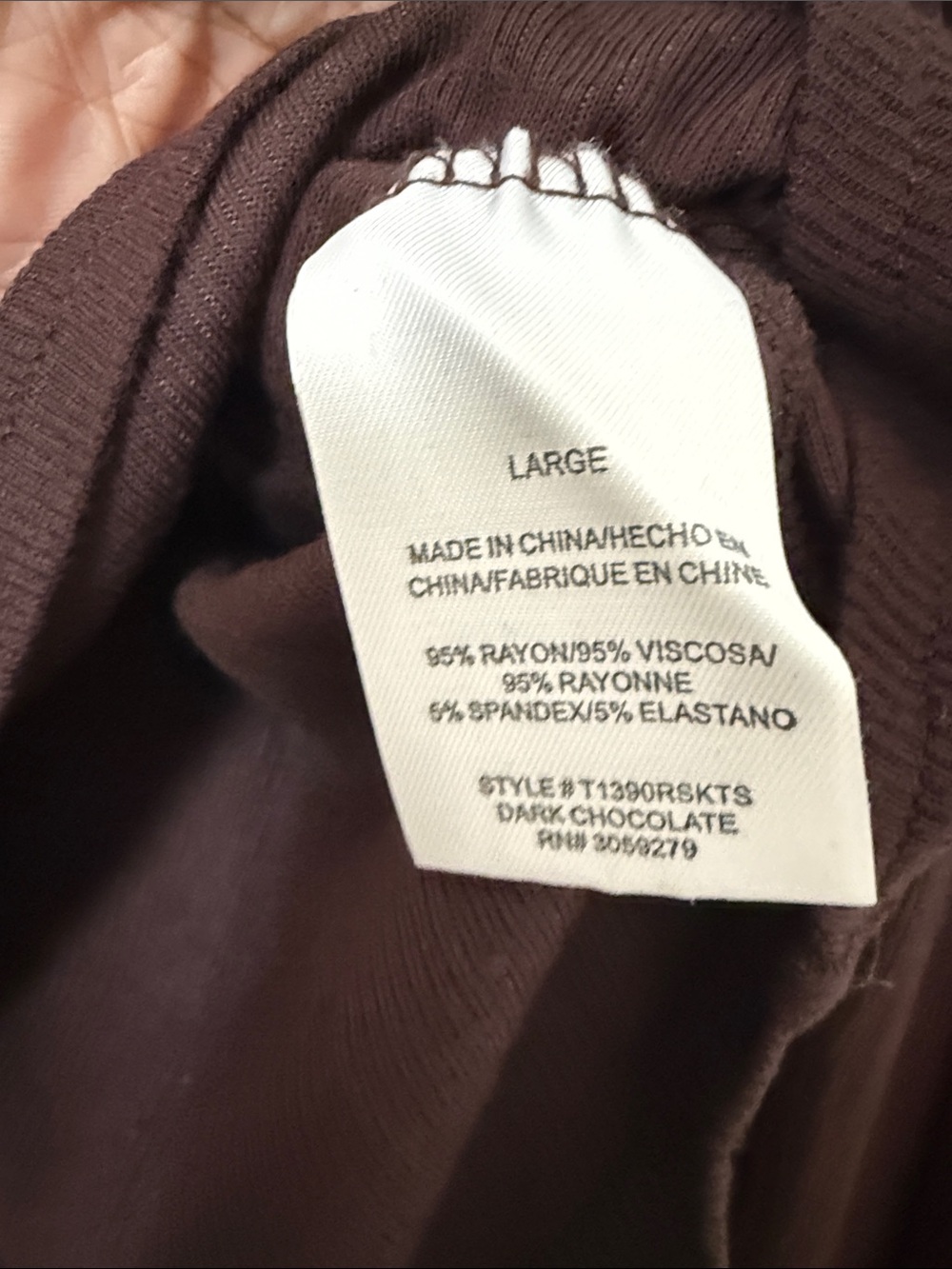 Neuflora- Dark Chocolate Brown Long-Sleeve Crewneck Tee - Picture 3 of 4